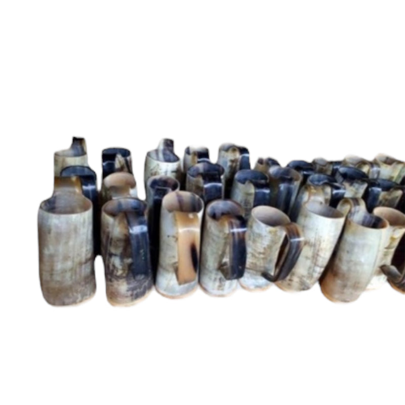 Horn Mug with Wooden Base